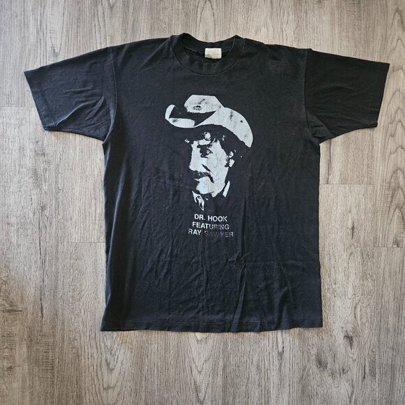 Vintage Dr. Hook Ray Sawyer Band Tour T-Shirt Black Hanes 50/50 – Men’s Large - Picture 1 of 9